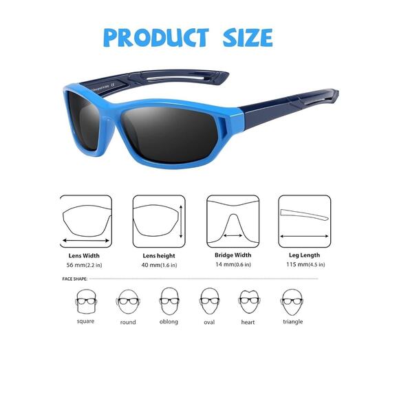 DUCO Polarized Kids Sunglasses with Strap for Boys Girls Youth Sports... - Picture 3 of 8